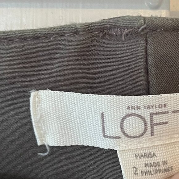 LOFT Marisa pants grey ankle zip 2 - Picture 4 of 8
